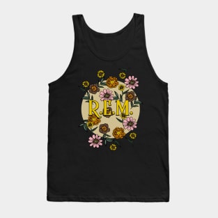 REM Name Personalized Flower Retro Floral 80s 90s Name Style Tank Top